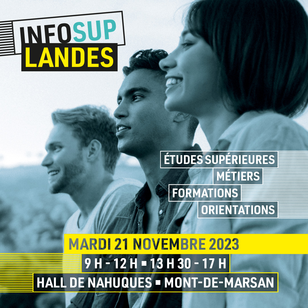 SAVE THE DATE📣
Mardi 21 novembre, l'École Supérieure du Numérique des #landes sera présente au salon #InfoSup à Mont de Marsan !
Rendez-vous au hall de Nahuques dès 9 h. Toute l'équipe est impatiente de vous rencontrer !😊 D'ici mardi, prenez le temps de jeter un œil aux formations de l'#ESNL ! #campuslandes #cybersecurite #devweb #data #dsi